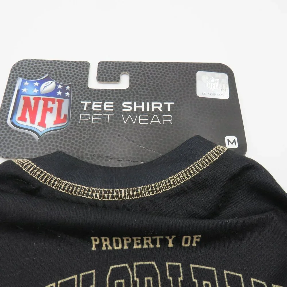 New‎ Orleans Saints Pet Shirt Medium NFL Team Tee Dog Wear Black Gold Polyester